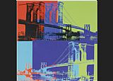 Brooklyn Bridge Orange Blue Lime by Andy Warhol